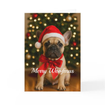 Carte de Noël Merry Woofmas pour Bouledogue França