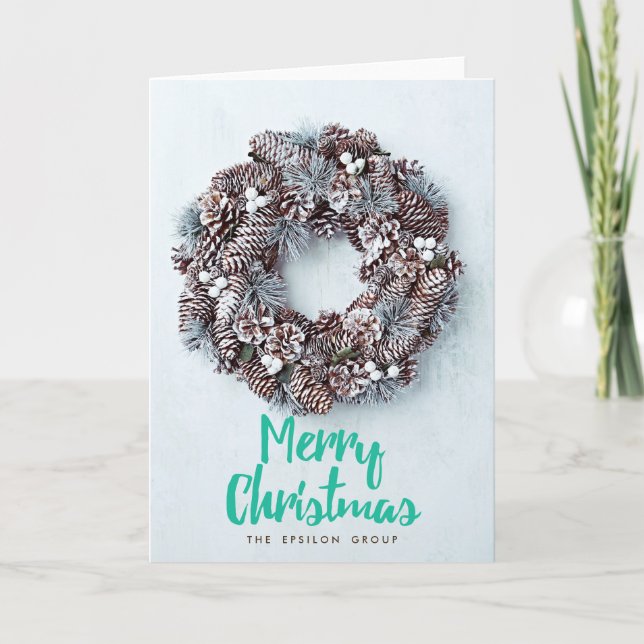 Carte de Noël Merry Wreath Entreprise (Devant)