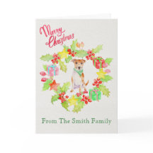 Carte de Noël mignonne de chien de Jack Russell