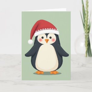 Carte de Noël mignonne de pingouin