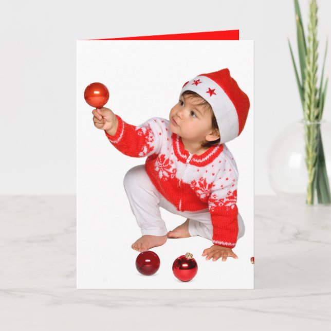 Carte de Noël mignonne et amusante - Bébé (Devant)