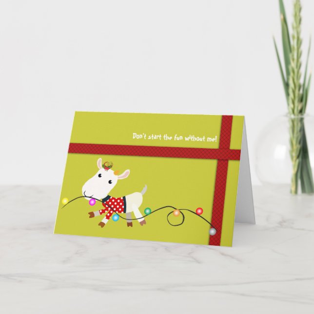 Carte de Noël mignonne (Goat Kid) - Personnalisabl (Devant)