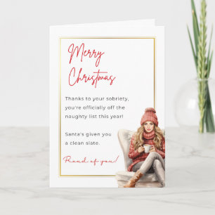 Carte de Noël mignonne Sobriety