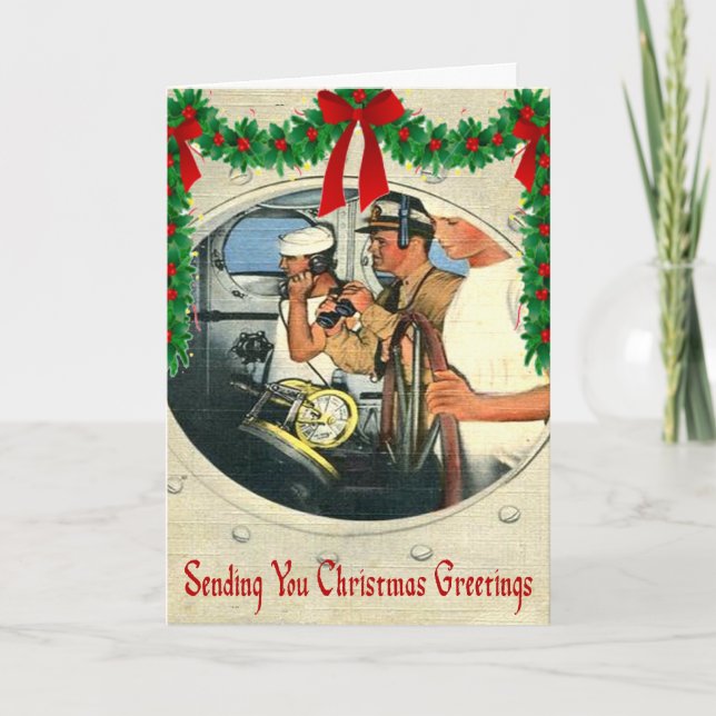 Carte de Noël militaire de marine de 2ÈME GUERRE (Devant)