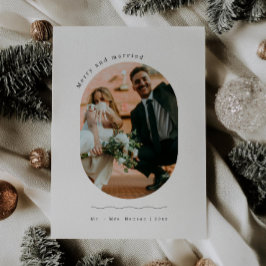 Carte de Noël miniature photo nouvellement mariée