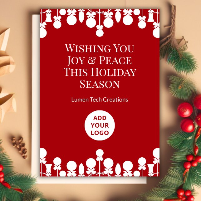 Carte de Noël minimale pour le bureau | Logo perso (Créateur téléchargé)