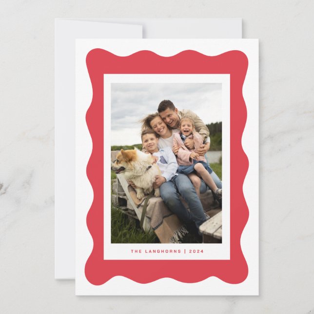 Carte de Noël minimaliste à bord ondulé (Devant)