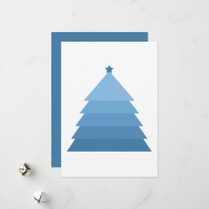 Carte de Noël minimaliste Arbre de Noël bleu