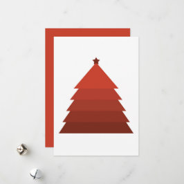 Carte de Noël minimaliste Arbre de Noël Rouge