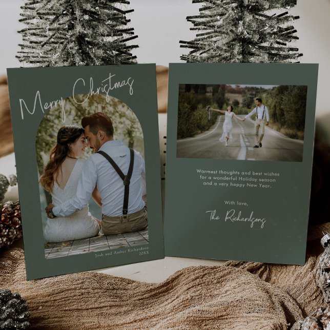 Carte de Noël minimaliste arche verte (Créateur téléchargé)