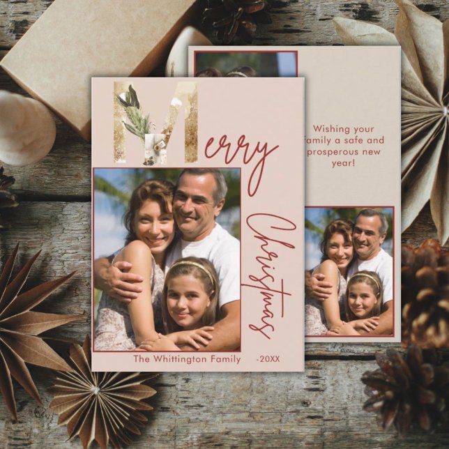 Carte de Noël minimaliste en or moderne (Créateur téléchargé)