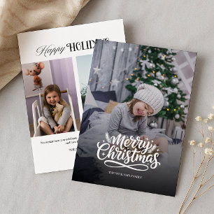 Carte de Noël minimaliste moderne 3 photos