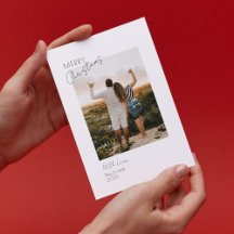 Carte de Noël minimaliste moderne à deux photos