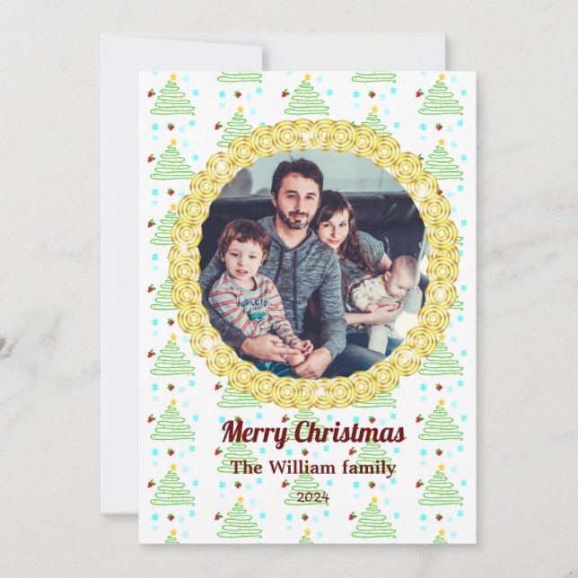 Carte de Noël Modèle photo de Noël (Devant)