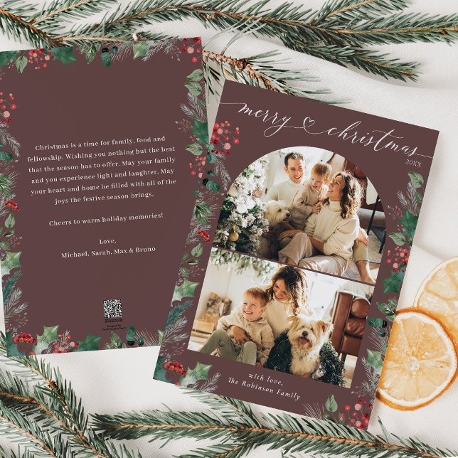 Carte de Noël Modern Chic 2 Photo Arch (Créateur téléchargé)