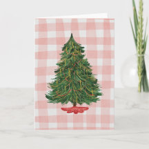 Carte de Noël Moderne à l'Aquarelle avec Sapin et 