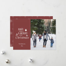 Carte de Noël moderne avec une photo et Joyeux Noë