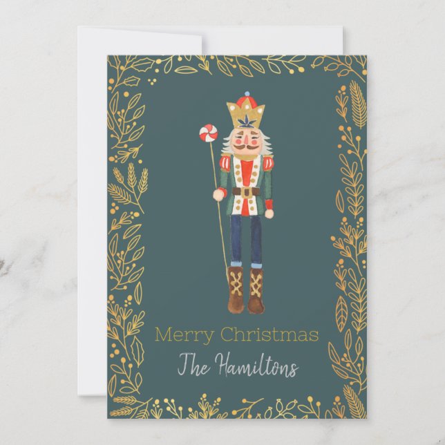 Carte de Noël moderne Casse-Noisette personnalisée (Devant)