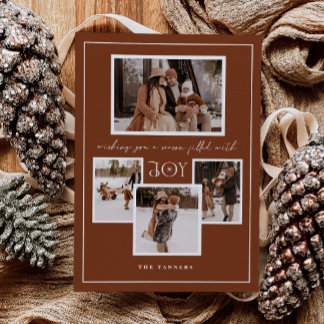 Carte de Noël moderne en terre cuite avec plusieur