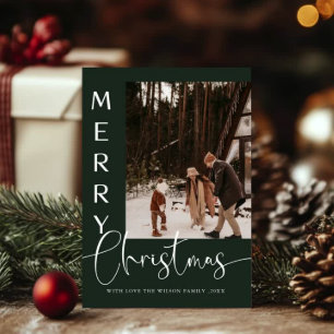 Carte de Noël moderne et tendance avec photo