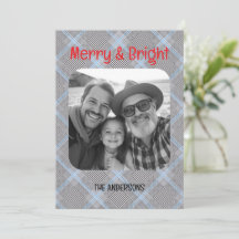 Carte de Noël Moderne Famille Une Photo