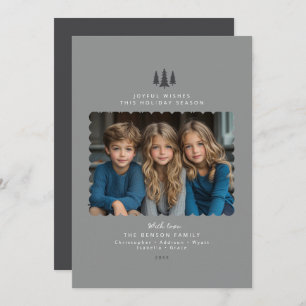 Carte de Noël moderne Gris minimaliste