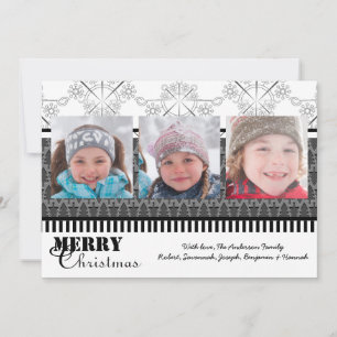 Carte de Noël - Moderne noir et blanc 3 Photos