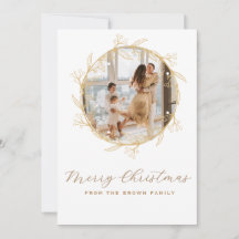 Carte de Noël moderne personnalisable avec photo