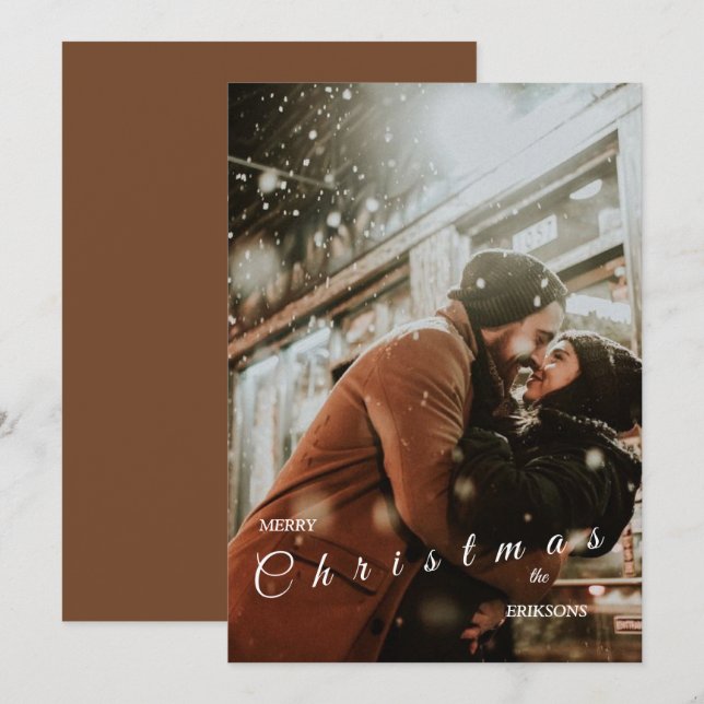 Carte de Noël moderne tendance pour les couples (Devant / Derrière)