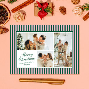 Carte de Noël moderne verte n rose 3 Photo