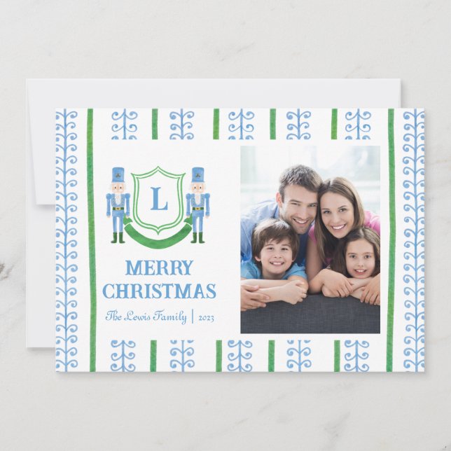 Carte de Noël Monogramme de Casse-Noisette (Devant)