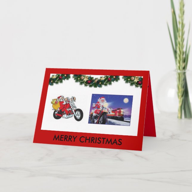 Carte de Noël moto (Devant)