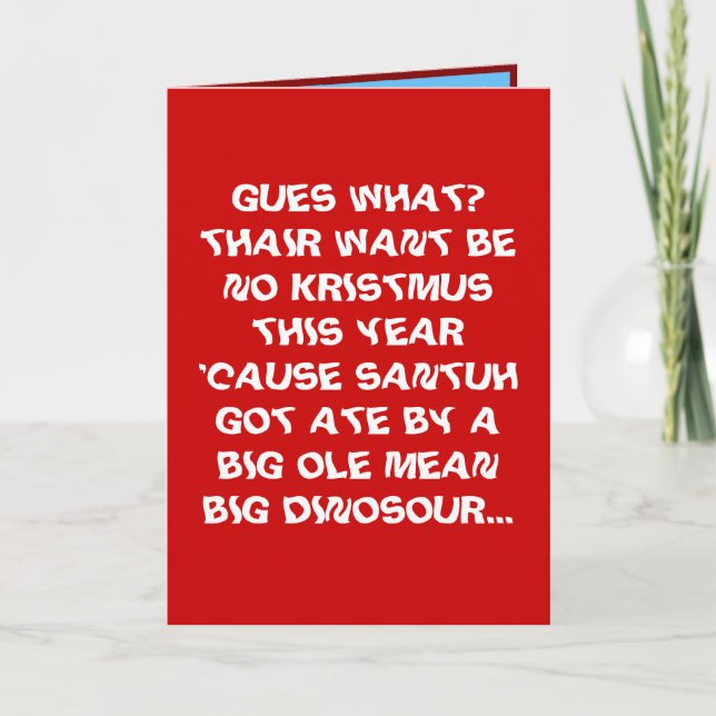 Carte de Noël moyenne drôle de soeur ou de frère (Devant)