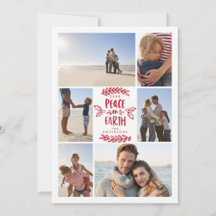 Carte de noël multi photo Paix sur terre