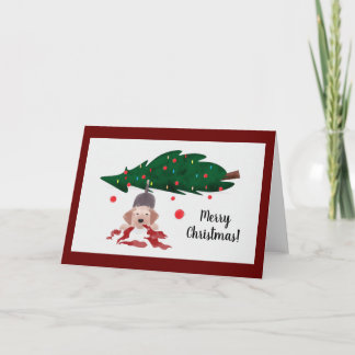 Carte de Noël Naughty Welsh Terrier