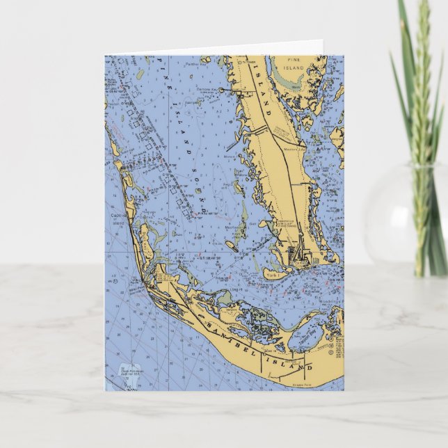Carte de Noël nautique de diagramme d'île de (Devant)