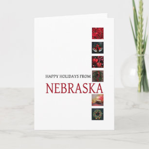 Carte de Noël Nebraska avec ornements