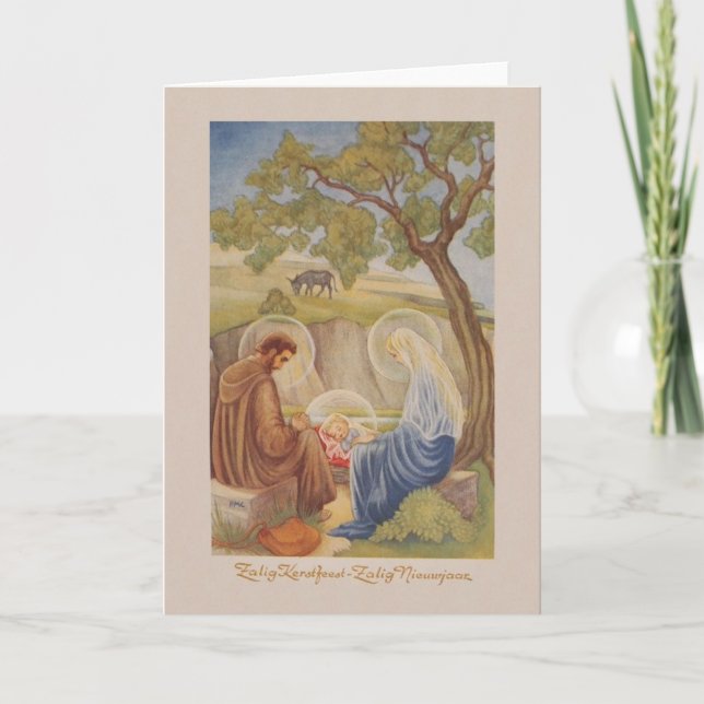 Carte de Noël néerlandais vintage et de nouvelle (Devant)