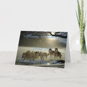 Carte de Noël neigeuse de chien