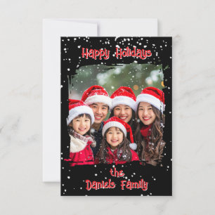 Carte de Noël neigeuse mignonne pour la famille