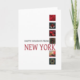 Carte de Noël New York avec ornements