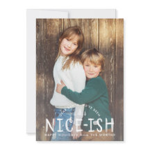 Carte de Noël Nice ou Nice drôle pour enfants