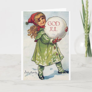 Carte de Noël norvégienne/danoise victorienne