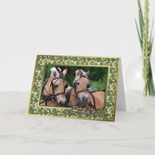 Carte de Noël norvégienne de blanc de fjord (Devant)