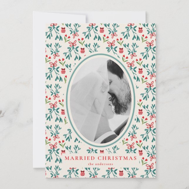 Carte de Noël nouvelle mariée Grand Motif Millenia (Devant)