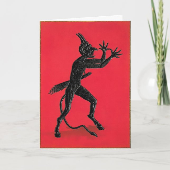 Carte de Noël Obscène vintage Krampus (Devant)