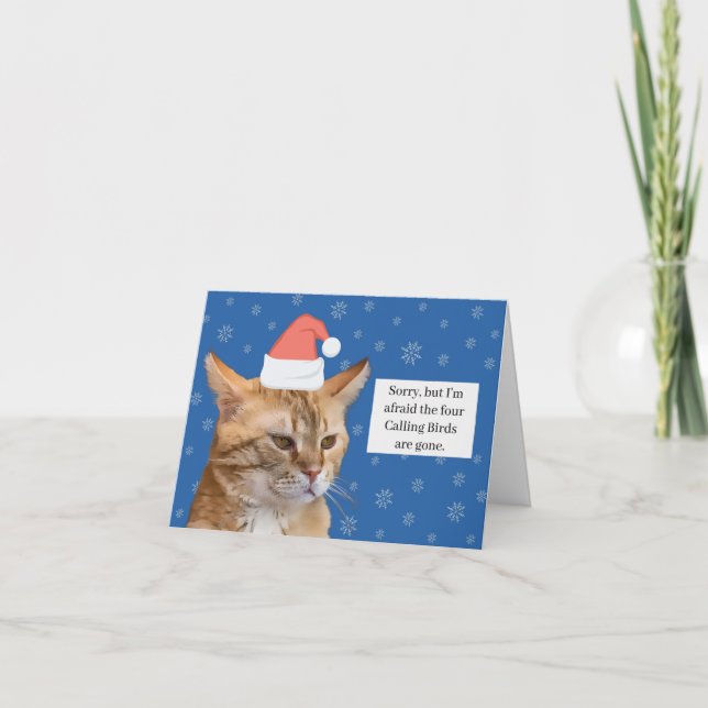 Carte de Noël Orange Chat (Devant)
