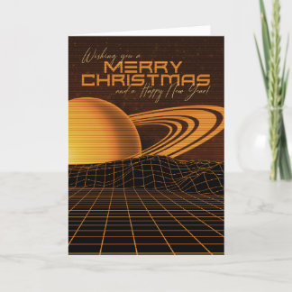 Carte de Noël Orange Retrowave