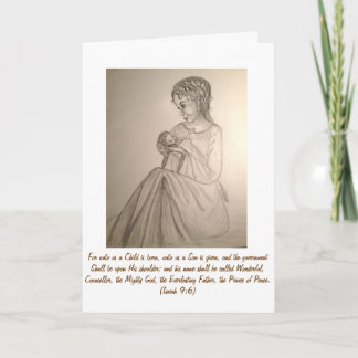 Carte de Noël originale d'art : Madonna et enfant