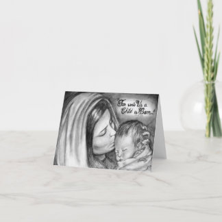 Carte de Noël originale de dessin au crayon